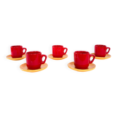Set of ceramic mugs, Italian design, 1980s, made in Italy