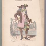 Une illustration une image d'époque : editeur f . roy  costumes de paris  seigneur   louis xiii