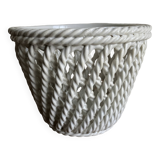 Italian woven ceramic cachepot, 1960s