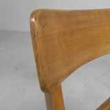 Wooden high chair, swivel chair, school chair, 1950s