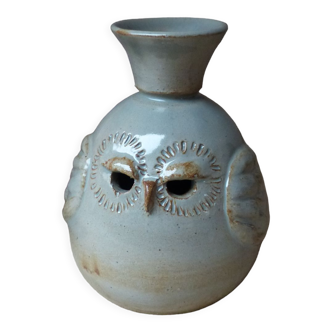 Owl owl zoomorphic terracotta candle holder by vintage potter