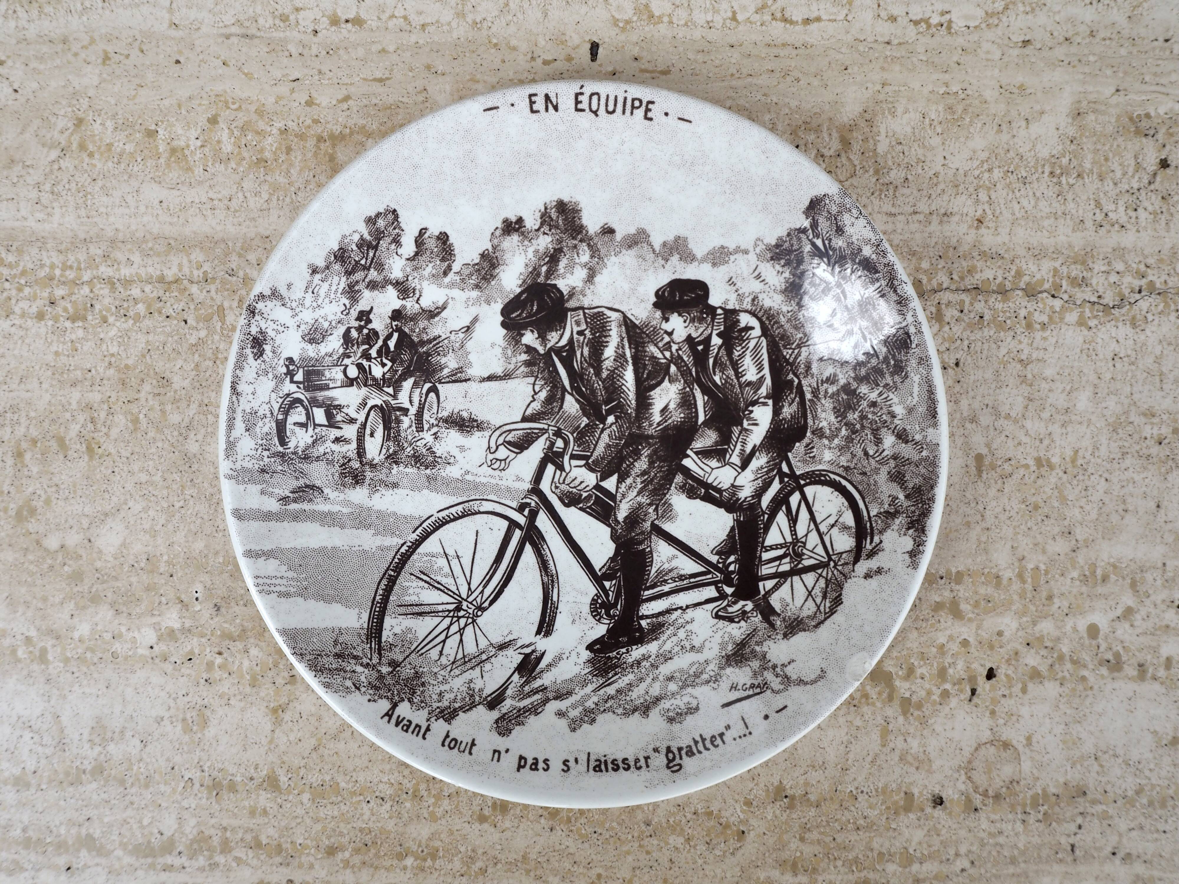 Set of 6 talking dessert plates Sarreguemines