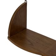 Vintage wooden wall shelve rack bookshelf in oak wood minimalist
