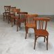 Set of 6 mismatched blond wood bistro chairs