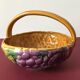 Fruit basket in slip stamped Sarreguemines France