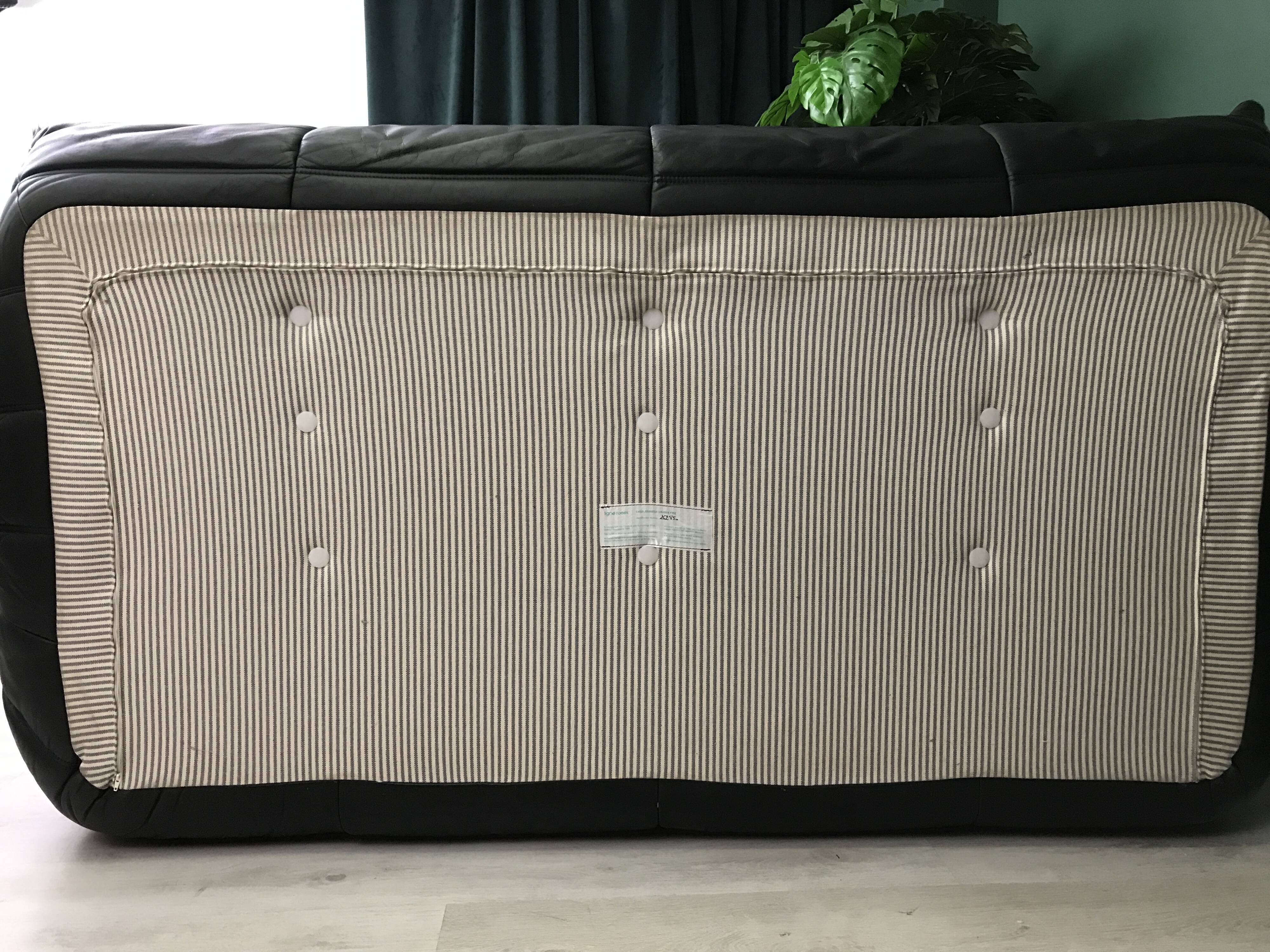 Black leather three seater sofa Togo by Ligne Roset