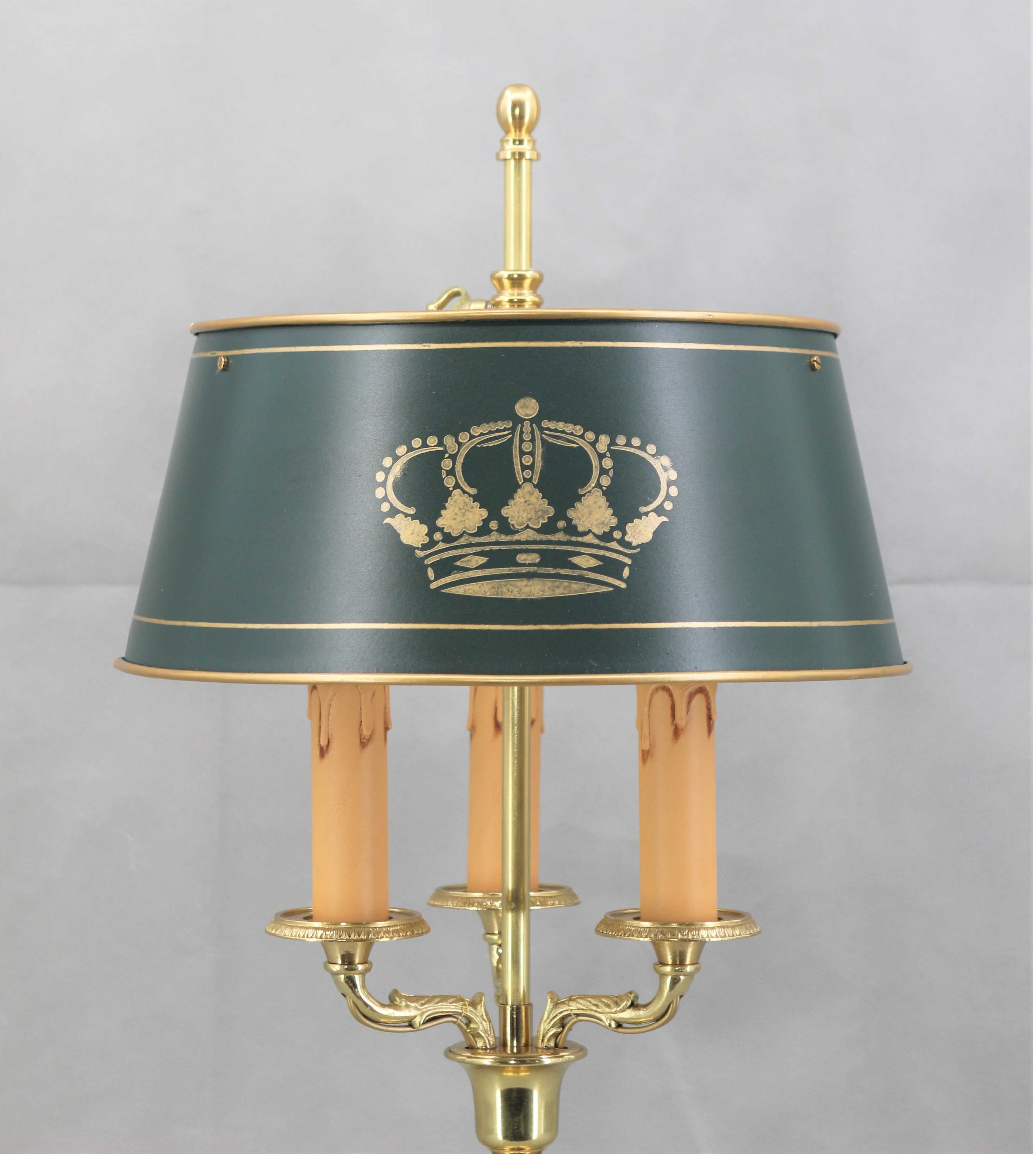 Empire style hot water bottle lamp in solid bronze three lights Lucien Gau