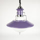 Brevettato space age hanging lamp in opal glass and metal italy 70s