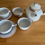 Teapot, 4 cups and 2 saucers Vallauris 50s Grandjean Jourdan