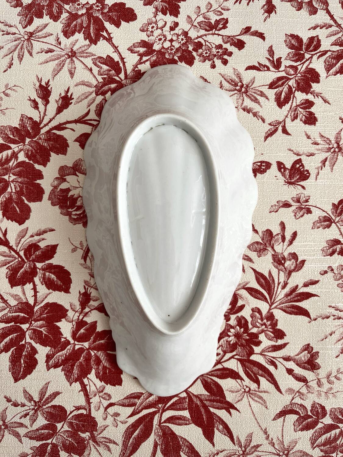 Antique porcelain shell ramekin dish