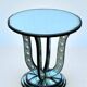 Table / pedestal table in aged glass with bubble decor from the 70s