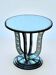 Table / guéridon en verre vieilli a décor de bulles des années 70