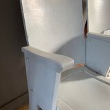 Vintage cinema bench patinated in grey