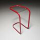 C.I.C. postmodern from the 1980s in red lacquered metal and glass