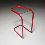 C.I.C. postmodern from the 1980s in red lacquered metal and glass