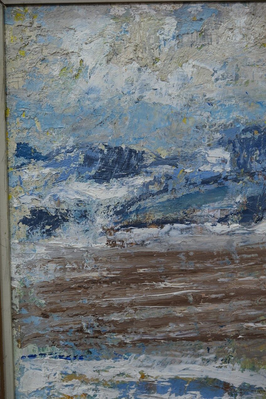 Erik Ström, Swedish painting, 1970s, Oil on panel, Framed