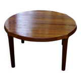 Organic round coffee table in solid teak by john boné for michael laursen denmark 1960