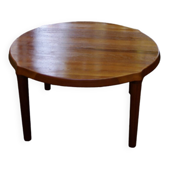 Organic round coffee table in solid teak by john boné for michael laursen denmark 1960