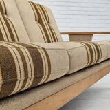 1970s, Danish 3 seater sofa, original very good condition, wool, oak.