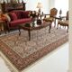 Classic Oriental Carpet Navy Blue and Burgundy Red