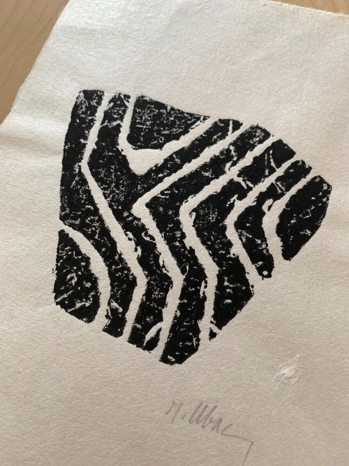 Original slate print on Japan by Raoul UBAC, Sillon II, 1975