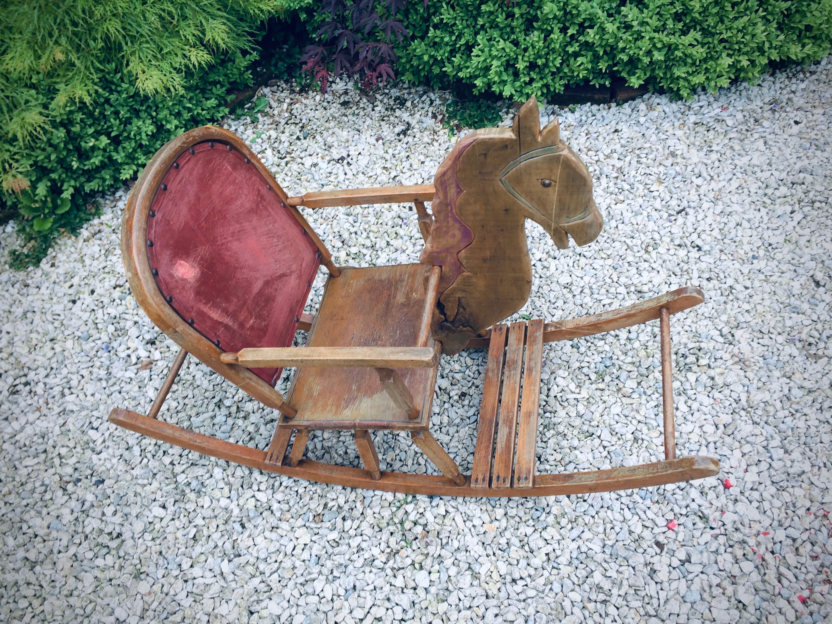 Child rocking horse wooden