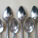 Box of 12 teaspoons in silver metal Art Deco style