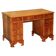 Vintage walnut desk with a leather top and two drawers.