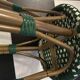 Set of 5 bistro-style bar stools in rattan and tr