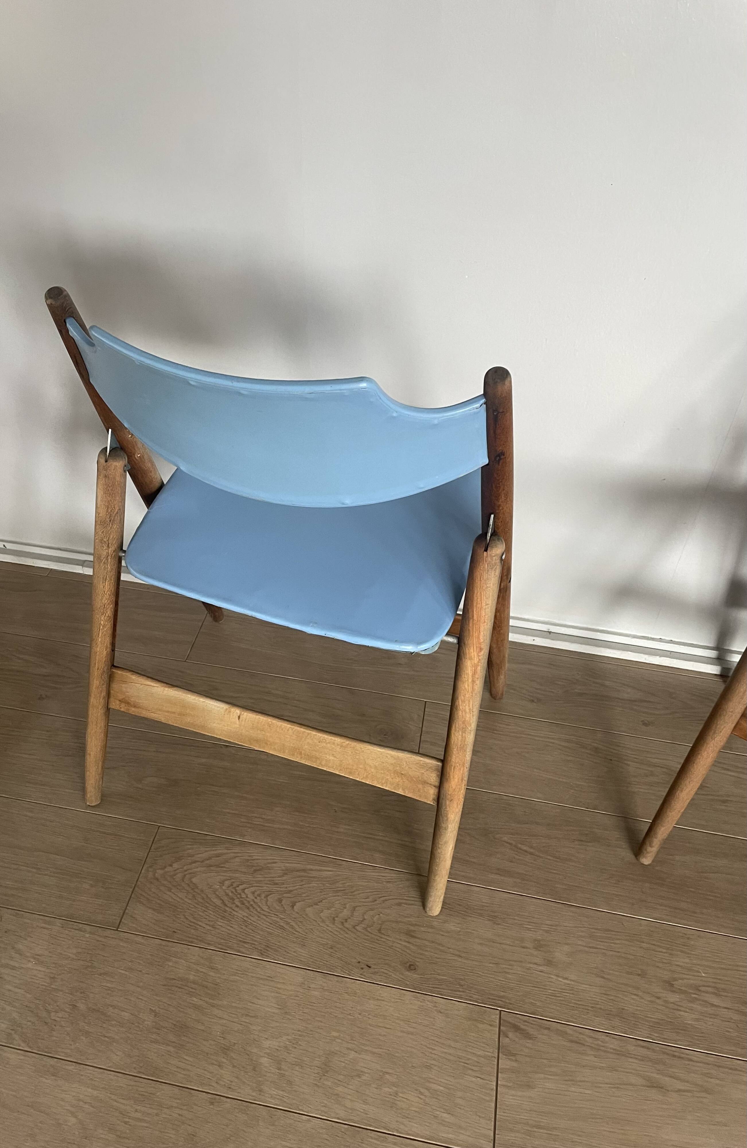 2 vintage folding chairs by Egon Eiermann
