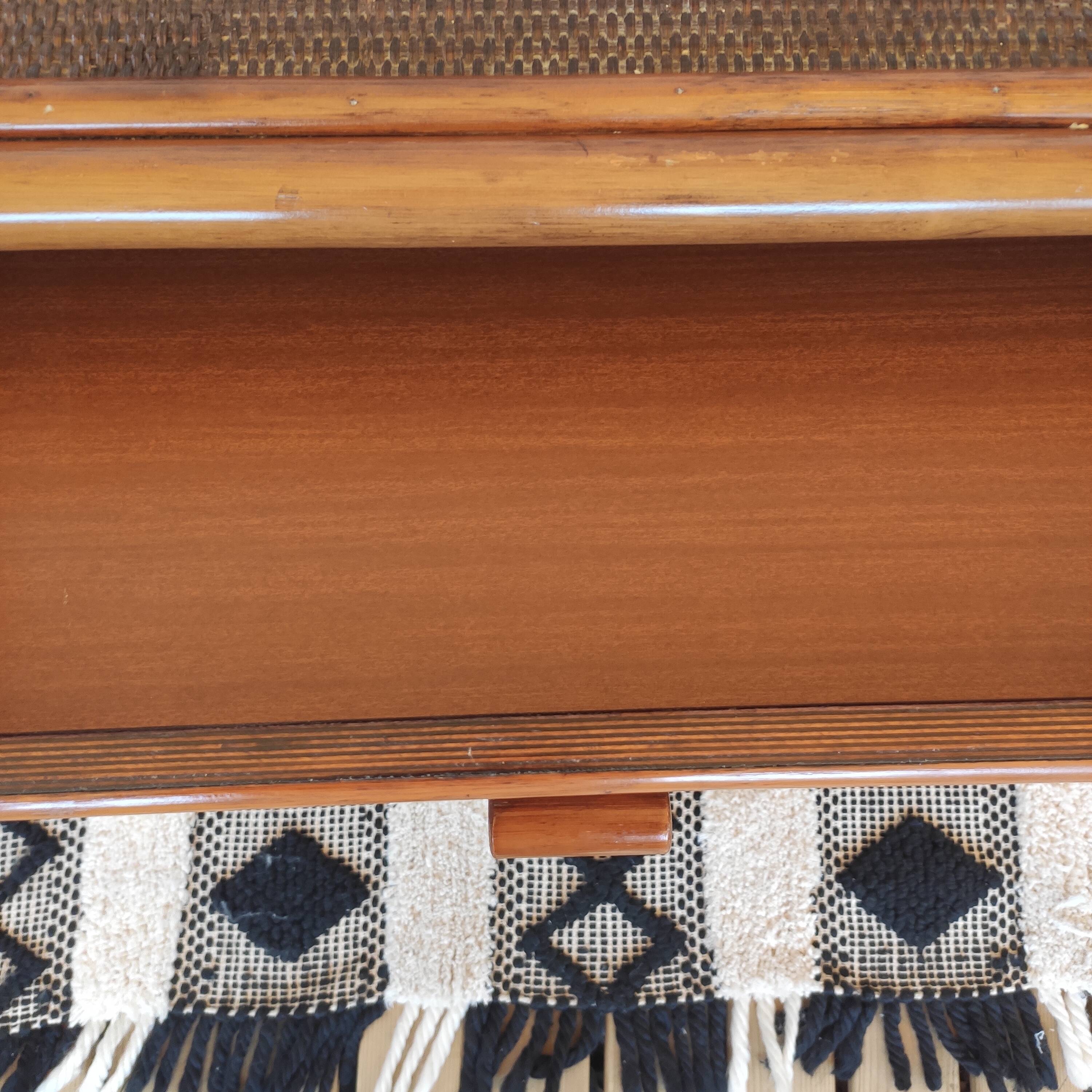 Vintage rattan chest of drawers