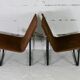 Paire de chauffeuses Kebe Danemark circa 1975 acier et toile "chocolat"