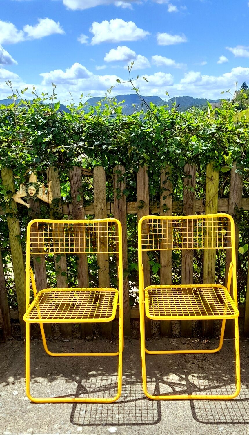 Pair of folding chairs Ted Net N.Gamelgaard 80s