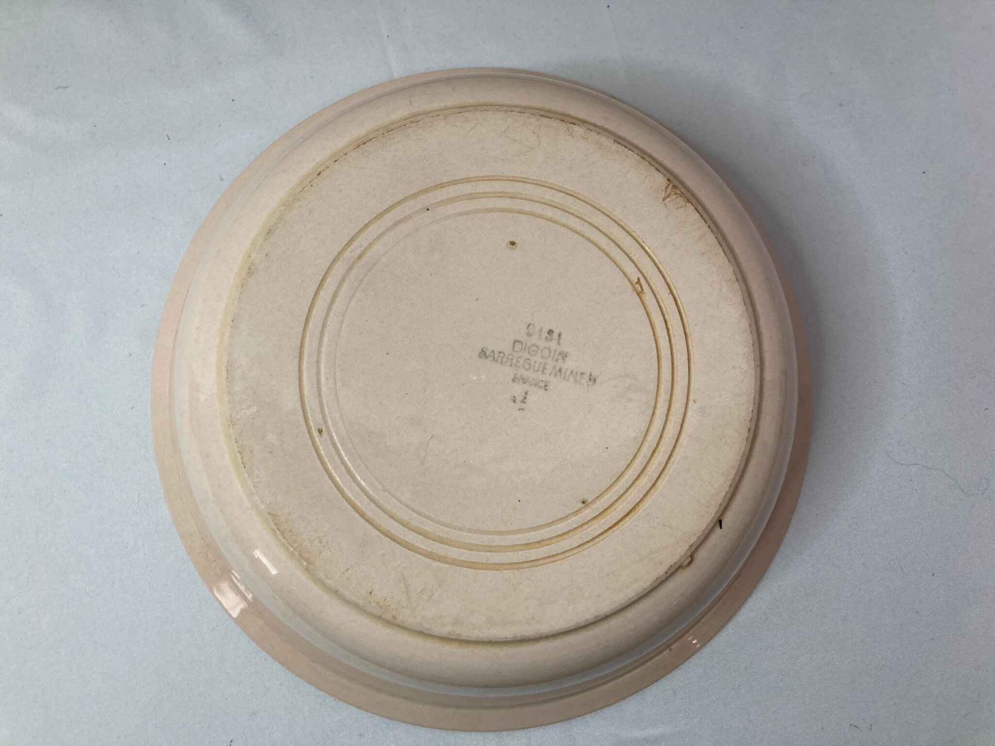 Old salad bowl dish earthenware Digoin floral decoration early twentieth century