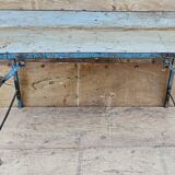 Old folding table in Burmese teak and steel