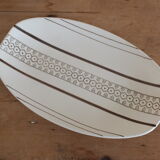 Vintage earthenware ravier from Longchamp geometric décor