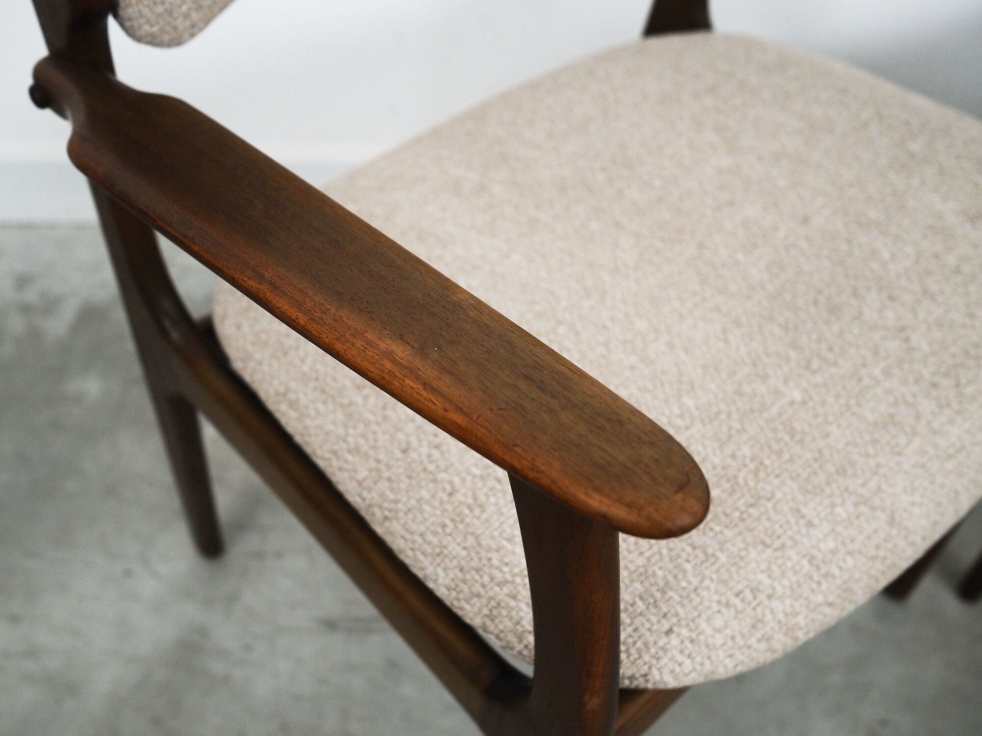 Set of two walnut chairs, Danish design, 1960s, designer: Erik Buch