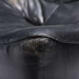 Stunning lounge chair The Rock in black leather by Gerard Van Den Berg - Montis