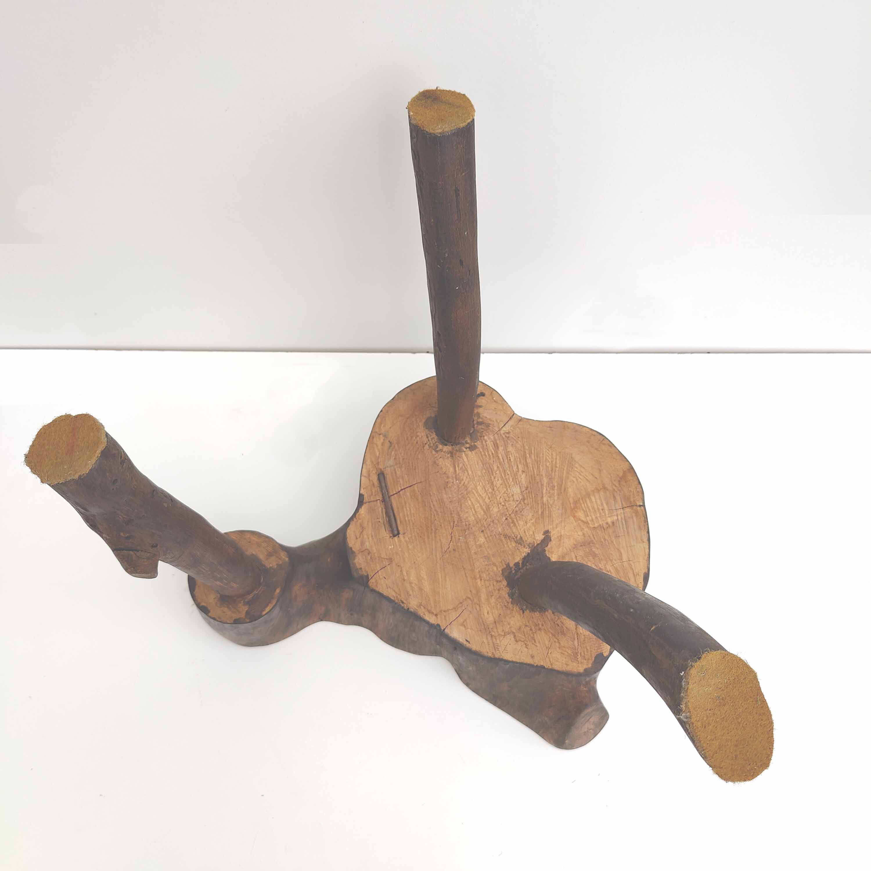 Brutalist coffee table free-form wood