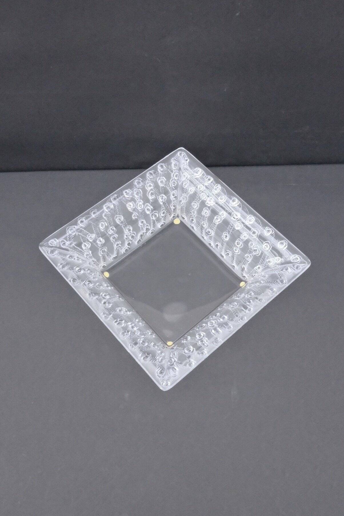 "Roses" crystal pocket emptier by LALIQUE FRANCE