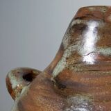 Small handmade brutalist vase in glazed ceramic from the early 2000s