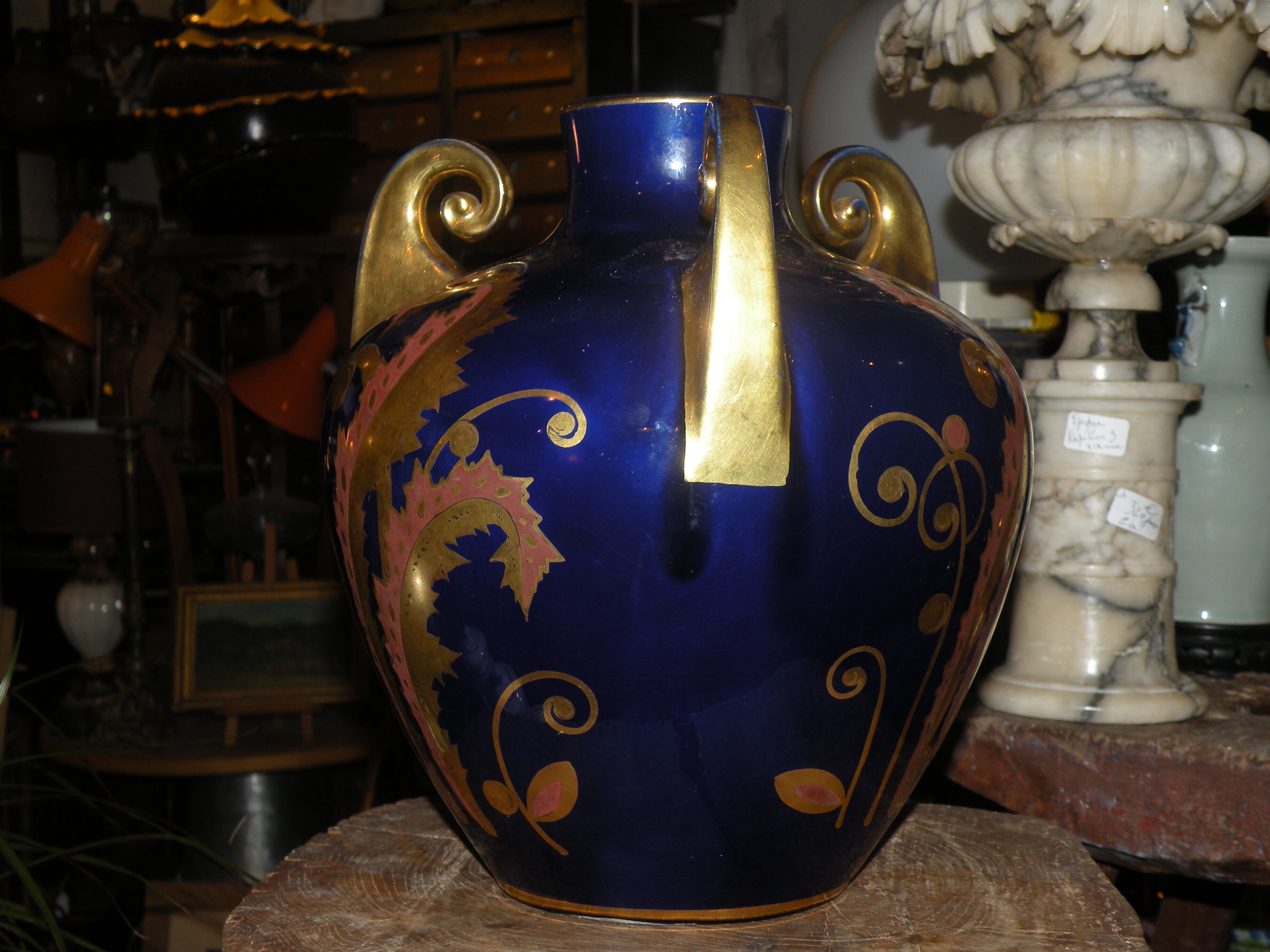 Vase period art deco, faience of Tours signed Maurice Pinon