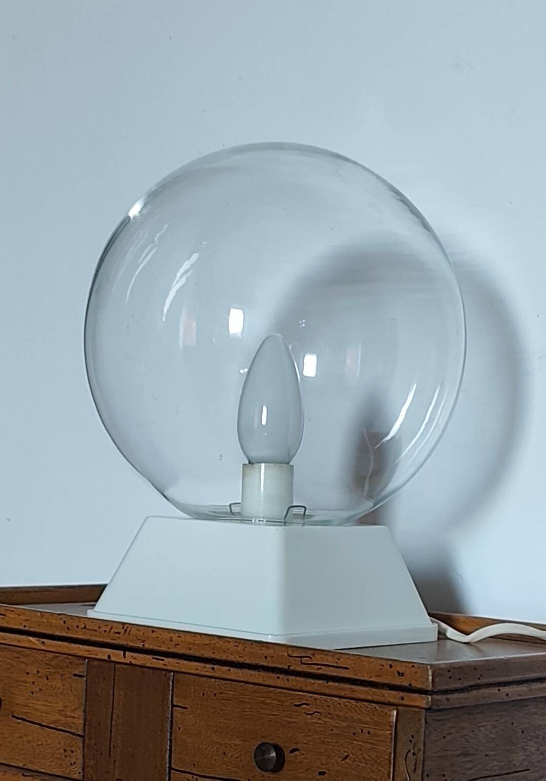 Vintage glass globe lamp from the 70s and 80s.