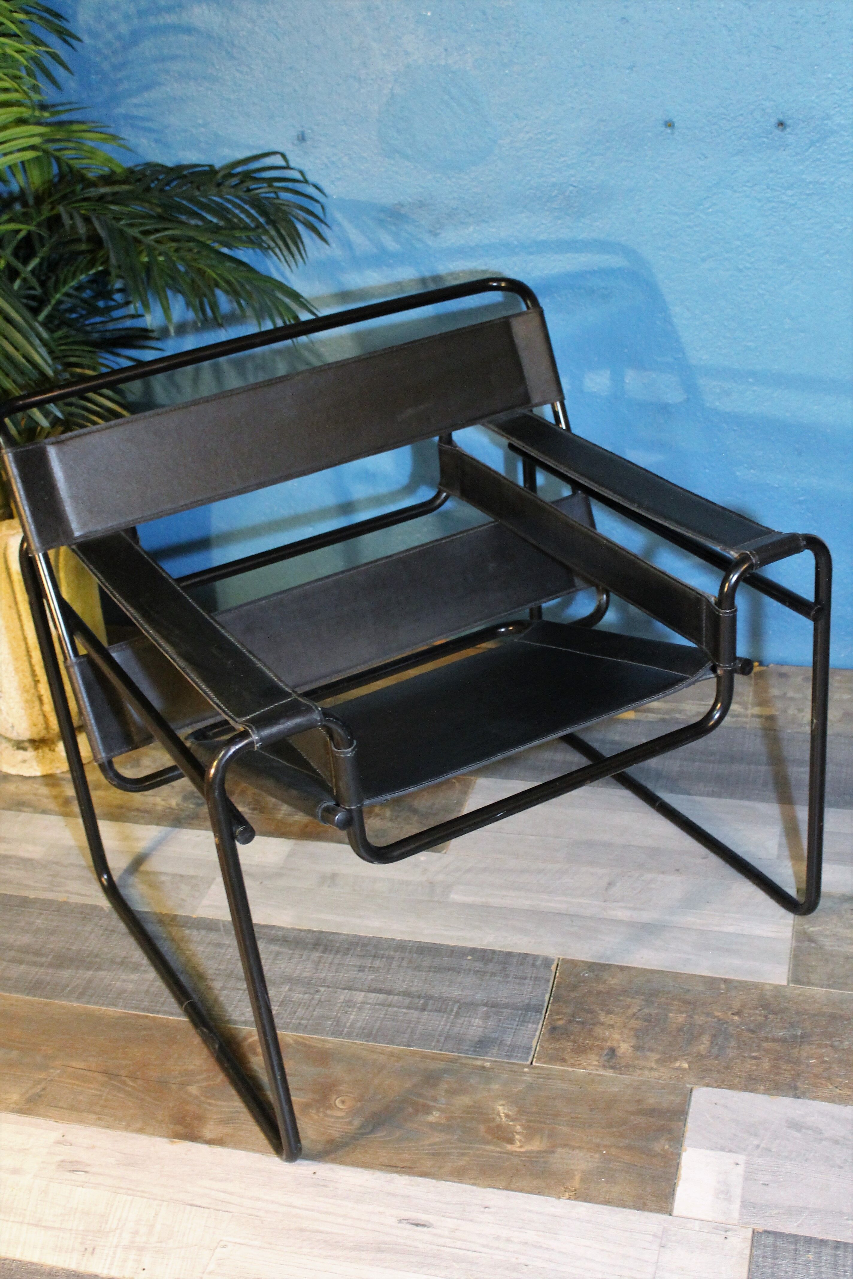 Metal armchair and leather, 1970s