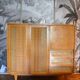 Commode penderie secrétaire en rotin vintage