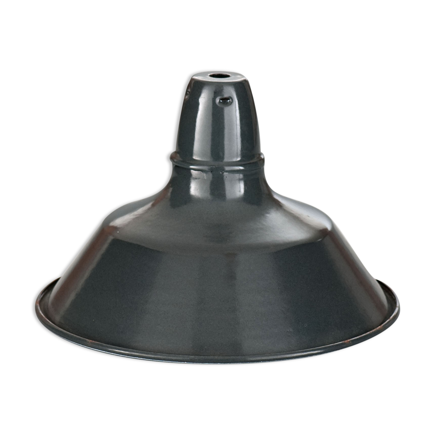 Industrial suspension n°1 in enamelled sheet anthracite gray 31cm Size S 1960