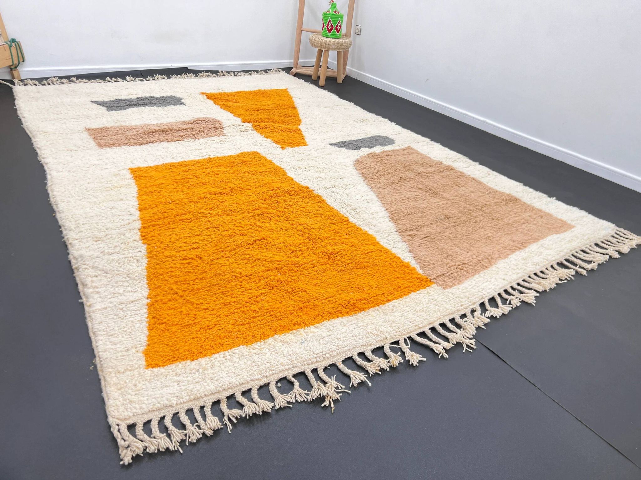 Tapis marocain en laine naturelle 2.5 x 1.5 m