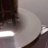 Lampadaire vintage style spatial, ampoule Temde, verre opale chromé.