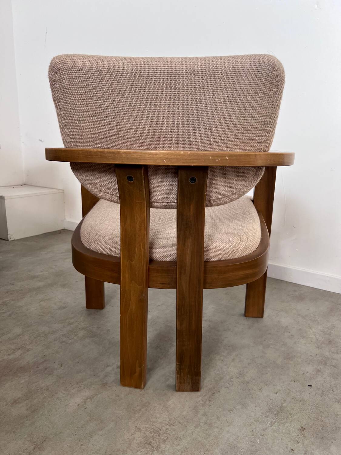 4 old armchairs Italian design chairs 70s vintage curved wood