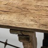 Table à Tréteaux Rustique d'Art Populaire, Espagne, 19ème Siècle